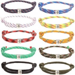 10 PCS Nautical Braided Bracelet For Men Women Unisex Surf Navy Rope Bracelets String Adjustable Tree Of Life Bracelets Set Colorful Handmade